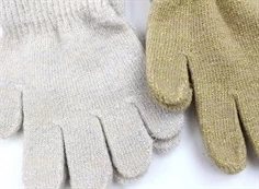 CeLaVi beige gold glitter fingervanter uld/nylon (2-pak)